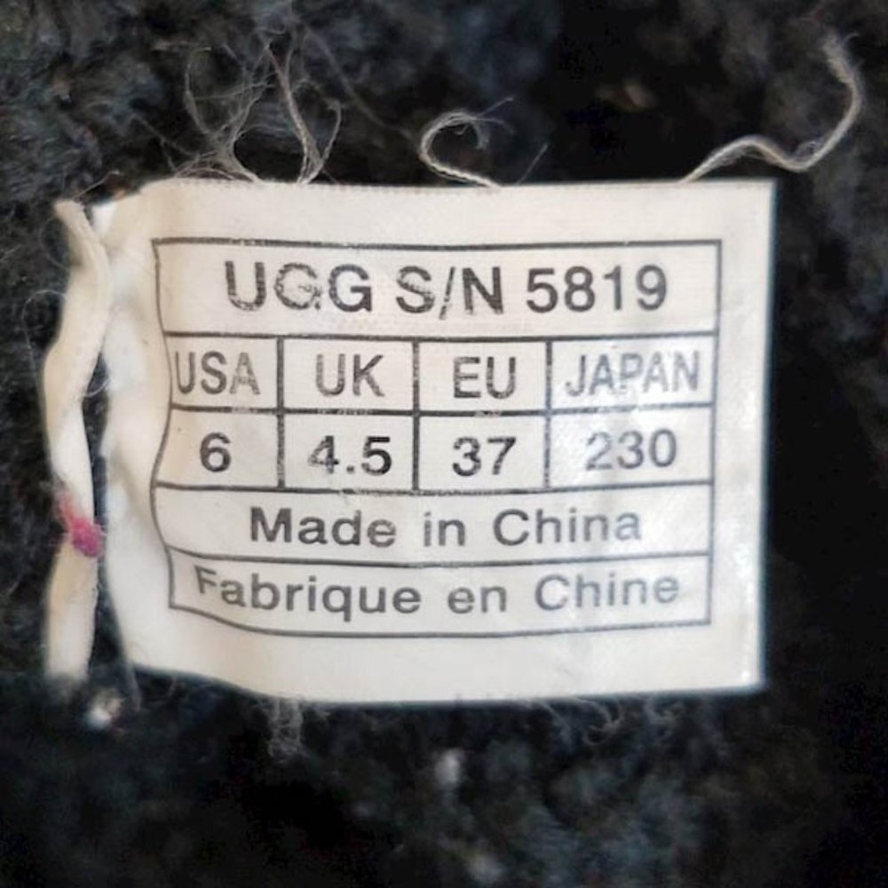 Authentic Ugg Classic Cardy Boots Knit Fabric Shearling Footbed Tall Foldover - Picture 6 of 6